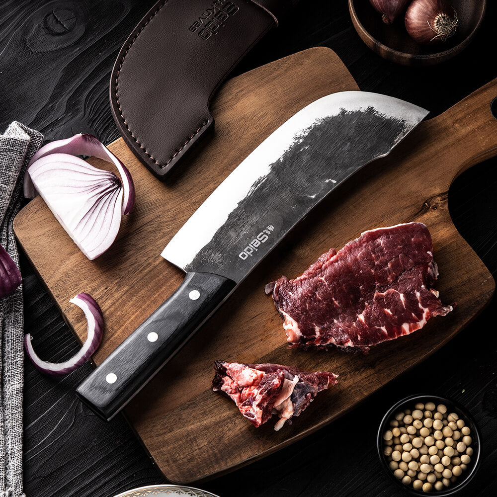 Handmade Forged Chef Knife Clad Steel Forged Chinese Cleaver DIY Blank  Blade Kitchen Knives Meat Vegetables Slicing Cooking Tool