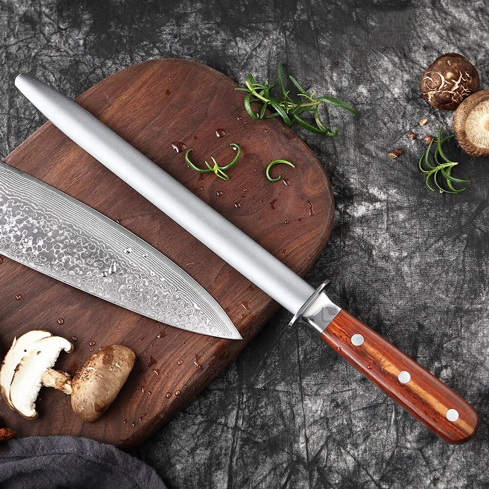 Featured Rosewood Diamond Honing Steel