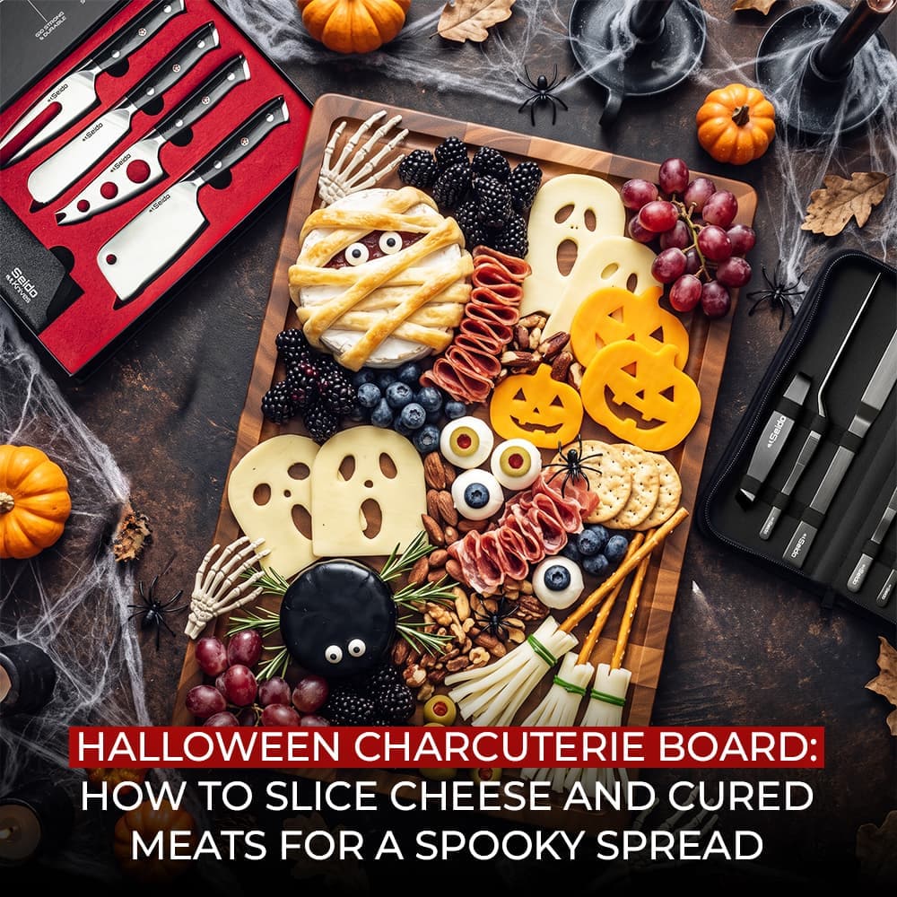 Halloween Charcuterie Board with Cheese and Cured Meats