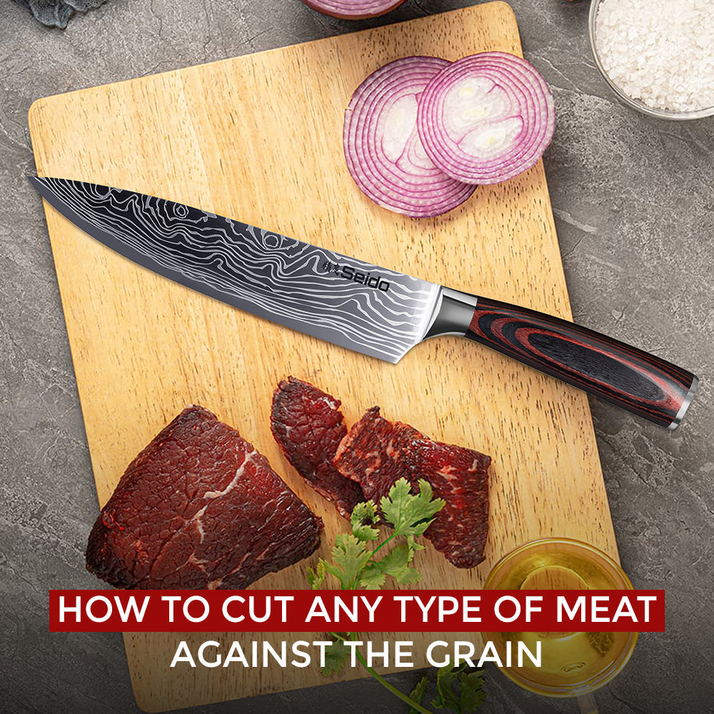 How to Cut Meat Against the Grain with steak knives