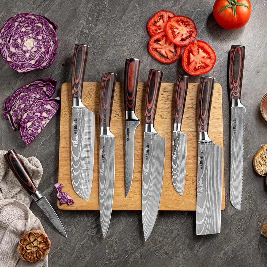 seido knives master series, the 8-piece Japanese master chef knife set