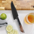 Titan 5-inch Petty Knife with black leather sheath