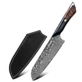 Titan 7-inch Santoku Knife and included black leather sheath