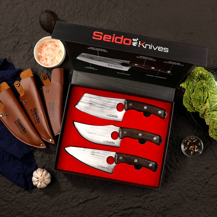 Torio Butcher Knife Set | Meat Knives | BBQ Knife Set | Kitchen Knives | Chef Knives | Slicing Knives | Camping Knives