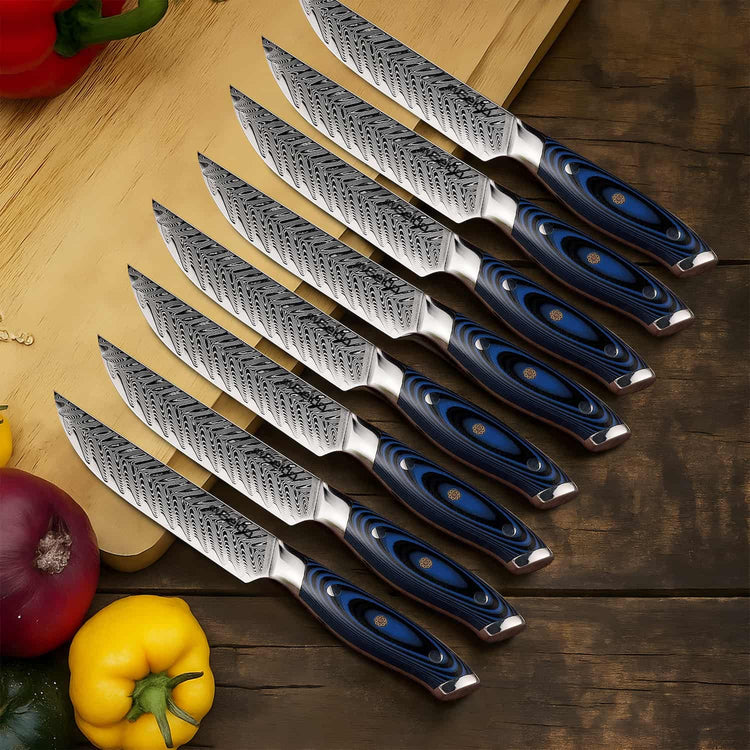 Kanpeki Straight-Edge Steak Knives, 4 & 8-Pc | Seido Knives