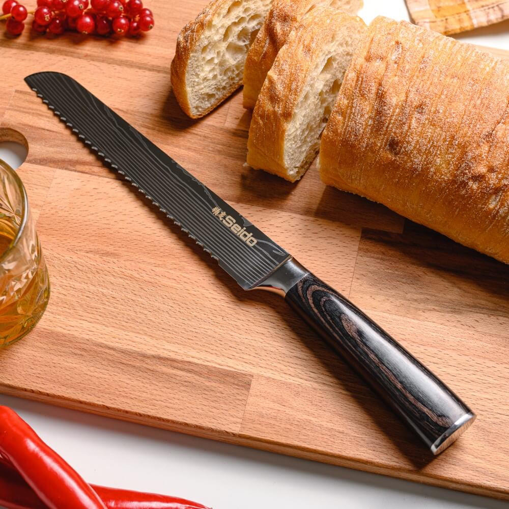 Meisai Damascus Knife Set, 5-Piece Chef Knives, Seido Knives