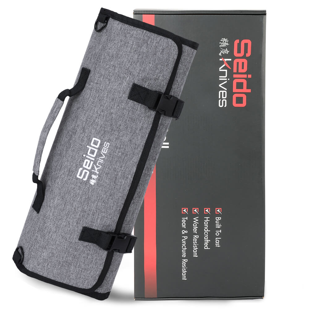 Stay organized with Seido Knives' knife roll bag and travel case - ideal for chefs and cooking enthusiasts!