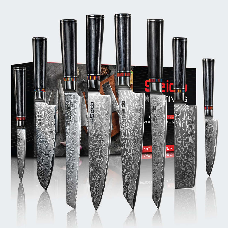 USHIO JDW110V-85WSG/K(EU11) 10個セット Classic 8-Piece Professional Knife Set | VG10 | Seido Knives