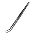 Curved-tip plating tweezer (8.25 in / 210 mm) full view with arc profile on a white background.