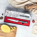 The Epokishi series Petty knife in a branded seido knvies storage gift box packaging.