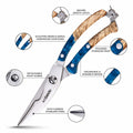 Executive Series shears infographic detailed features, showing detachable pivot, latch, and handle details.