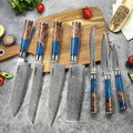 Japanese Damascus Steel Knife Set - High-quality with a beautifully patterned blade. Perfect for all your cooking needs.