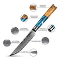 Infographic Executive Steak Knife with features highlighted on a white background