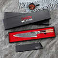 Red Gyuto Executive Damascus Steel Chef Knife in Seido gift box