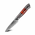 Inferuno 3.5-inch paring Knife with a decorative blade and wooden handle on a white background.