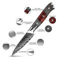 Inferuno Paring Knife features infographic