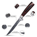 Knife with features highlighted on a white background