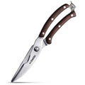 Pair of pruning shears with brown handles on a white background