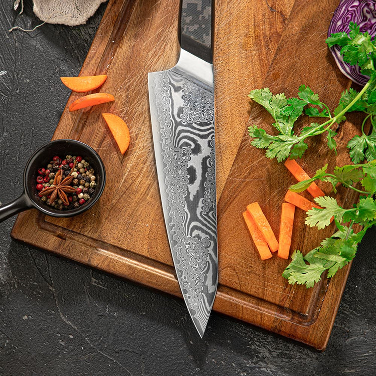 5 Pcs Handforged Damascus Chef Knife Set - Knife Store
