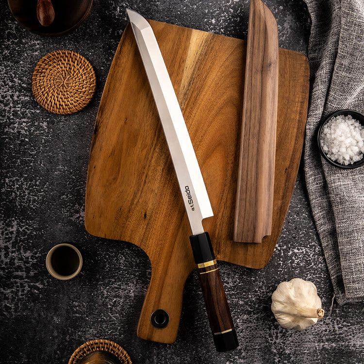 Walnut-Handled Japanese-Style Cooking Knives Set