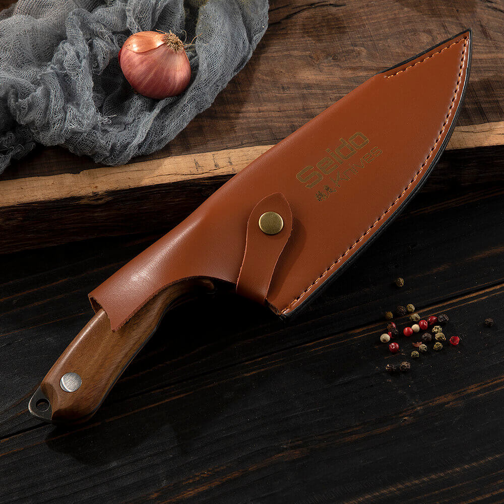 Vintage Hammer Brand Fixed Blade Knife With Handmade Leather Sheath -   Canada