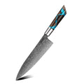 Chef's knife with a decorative handle on a white background