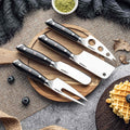 Shujin 4-piece charcuterie & cheese knife set arranged on a serving board.