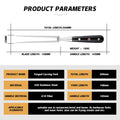 Product parameters of a forged carving fork with dimensions and material details.