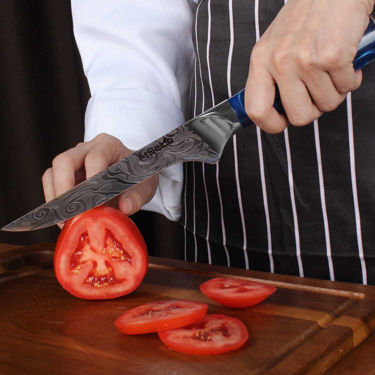 Tengoku 10-Piece Blue Damascus Chef Knife Set | Seido Knives