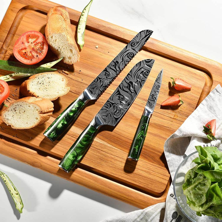 Tengoku 8-Piece Emerald Green Knife Set | Seido Knives