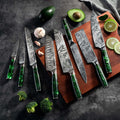 Tengoku 8-Piece Emerald Green Knife Set