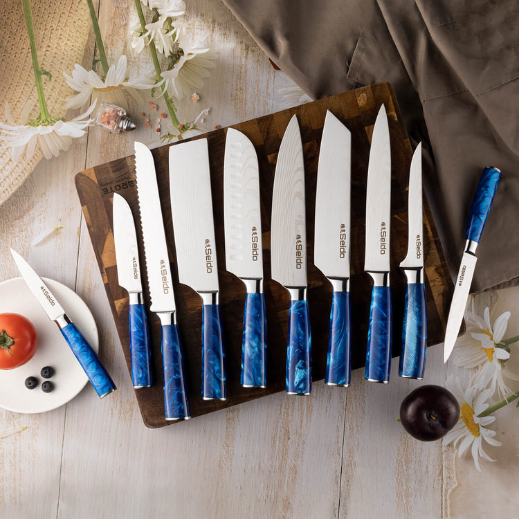 Seido Master Chef Knife Set, 8-Piece Kitchen Knife Set, High-Carbon  Stainless Steel Handmade Culinary Knives, Professional Chef Knives, Kitchen  Knives