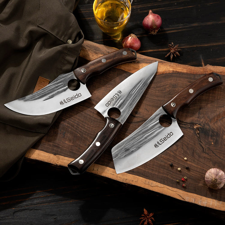 chef knife in tackle box Torio Butcher Knife Set | Meat Knives | BBQ Knife Set | Kitchen Knives | Chef Knives | Slicing Knives | Camping Knives