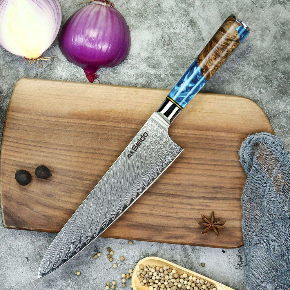 Gyuto Executive Chef Knife, Blue Handle