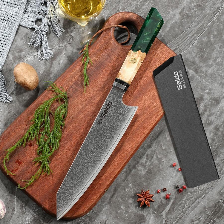 MITSUMOTO SAKARI 9 inch Japanese Kiritsuke Chef Knife, High Carbon