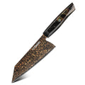 Kurogane 7-inch Bunka knife with 37-layer rainbow Damascus blade and G10 mesh resin handle
