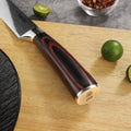 Master Series slicing knife pakkawood handle and engraved end cap detail