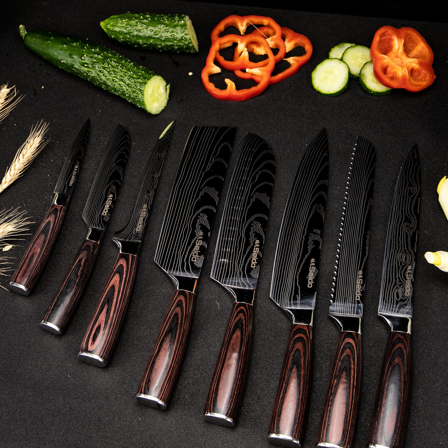 SEIDO KNIVES 8-PIECE MASTER CHEF KNIFE SET