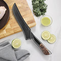 Titan Boning Knife displayed with its black leather sheath