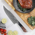 Diagonal view of the Titan 8-inch Gyuto chef knife