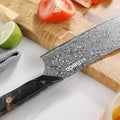 Titan Nakiri titanium-coated Damascus blade detail
