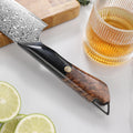 Titan Nakiri black resin and maple wood handle detail