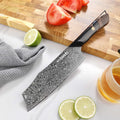 Titan 7-inch Nakiri knife with fresh vegetables