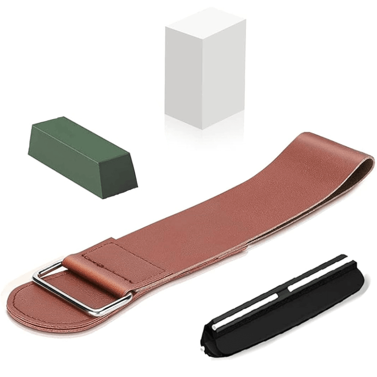 Leather Pocket Knife Sharpening Stone With Strop 