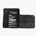chef knife roll travel case with 8 knives
