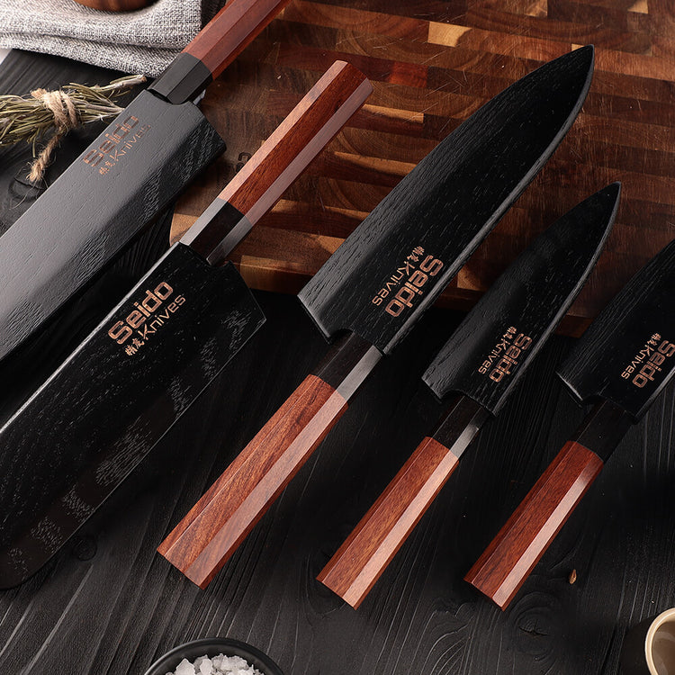 Seido Japanese Master Chef Knife 5pc Set - High Quality Knives