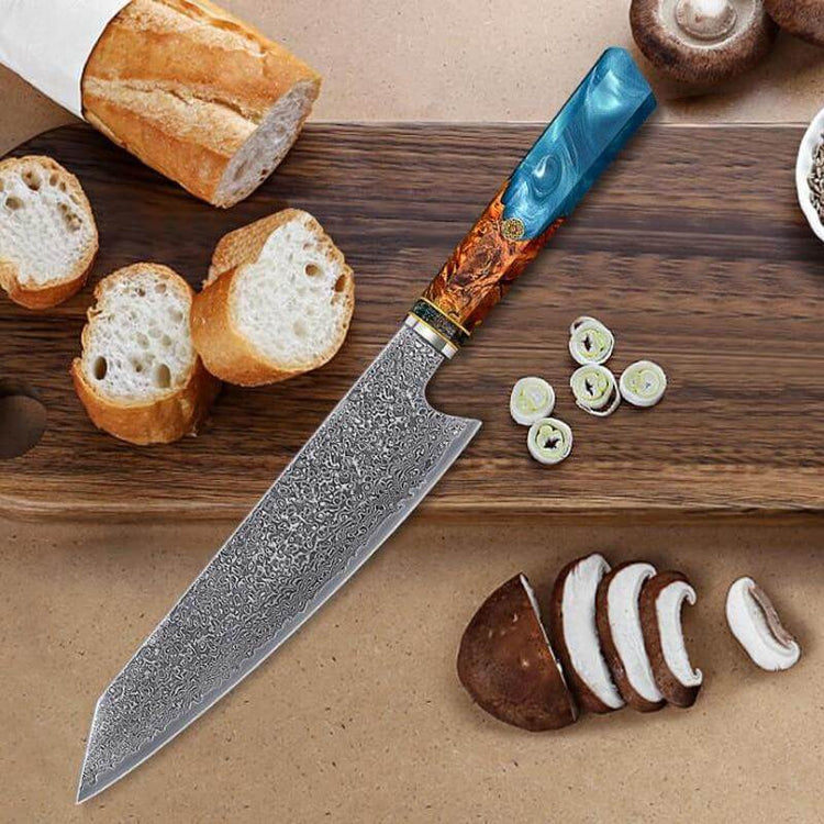 Custom Kiritsuke Damascus Chef knife set unqiue knives Made in