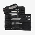 knife roll with seido knvies securely stored