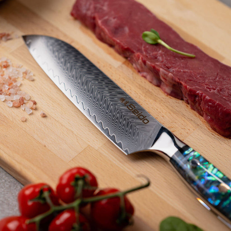 Zeekka's Extraordinary Abalone Damascus Steel Knife Set