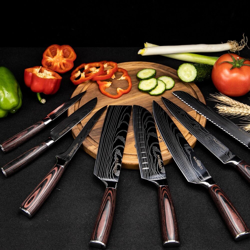 SEIDO Knives Signature Japanese Master Chef Knife Set, 8-piece culinary knife set main)